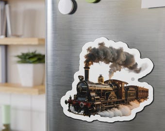 Fairy Queen Vintage Steam Locomotive Magnet | Die-Cut Train Engine Refrigerator Art