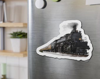 Vintage Union Pacific No. 4014 Big Boy Steam Locomotive Die-Cut Magnet | Train Illustration Magnet
