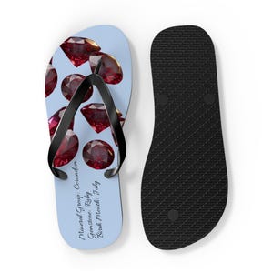 Ruby Gemstone Pattern Flip Flops | Ruby Jewel Beach Sandals image 5