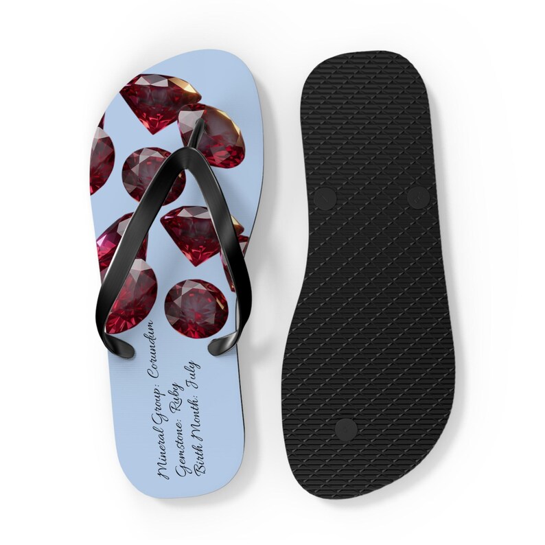 Ruby Gemstone Pattern Flip Flops | Ruby Jewel Beach Sandals image 5