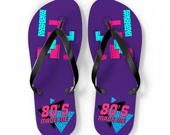 Retro 80's Made Me Design Flip Flops