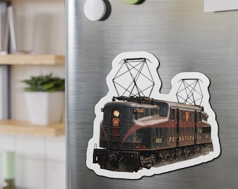 Vintage Pennsylvania Electric Locomotive Die-Cut Magnet | Train Fridge Magnet