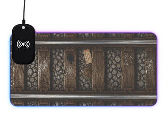 Rustic Train Tracks LED Mouse Pad | Wireless Charging Gaming Pad
