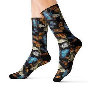 Chaussettes à motif papillon réaliste