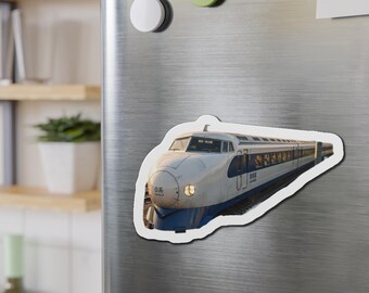 Shinkansen Series 0 Bullet Train Die-Cut Magnet | High-Speed Train Refrigerator Magnet