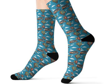 Up In The Air Pattern Whimsical Socks