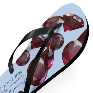 Ruby Gemstone Pattern Flip Flops | Ruby Jewel Beach Sandals image 2