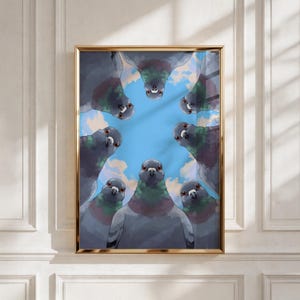 Funny Pigeon Poster | Cute Bird Wall Art | Whimsical Animal Print | Humorous Home Decor | Quirky Kitchen Poster | Bird Lover Gift