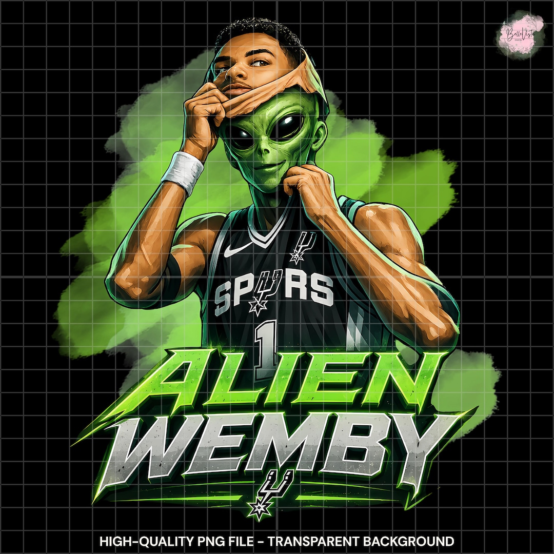 Alien Wemby Basketball PNG | San Antonio Spurs PNG | the Alien ...