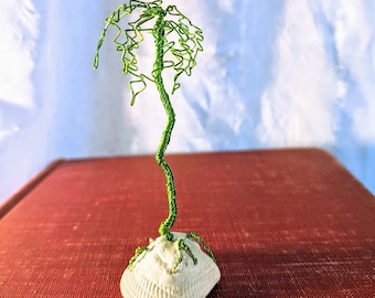 Little Green Palm Wire Tree Sculpture