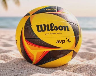 Wilson AVP OPTX Official Beach Volleyball Tour Match Game Ball - Black/Yellow