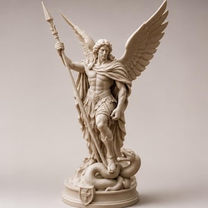 Ärkeängeln Sankt Mikael-staty | Katolsk religiös figur | Kristen dekoration | Katolsk gåva | 3D-utskriven ängelskulptur