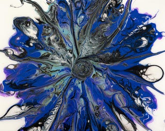 Pour Art Print: abstract vloeibaar schilderij *echo's uit het verleden*