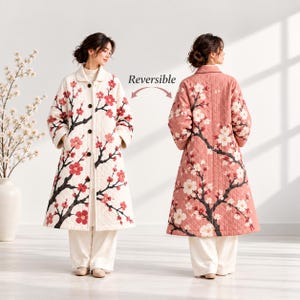 Omkeerbaar naaipatroon voor een gewatteerde jas, patchwork gewatteerde jas (pdf), Japanse jas