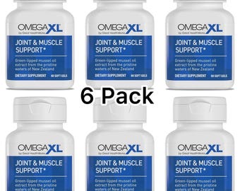 OmegaXL Gelenk-Muskel-Unterstützung, Grünlippmuschelöl Softgels (6er Pack)