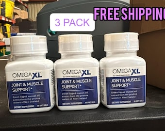 3 Pack OmegaXL Joint Muscle Support, Green Lipped Mussel Oil Soft Gels