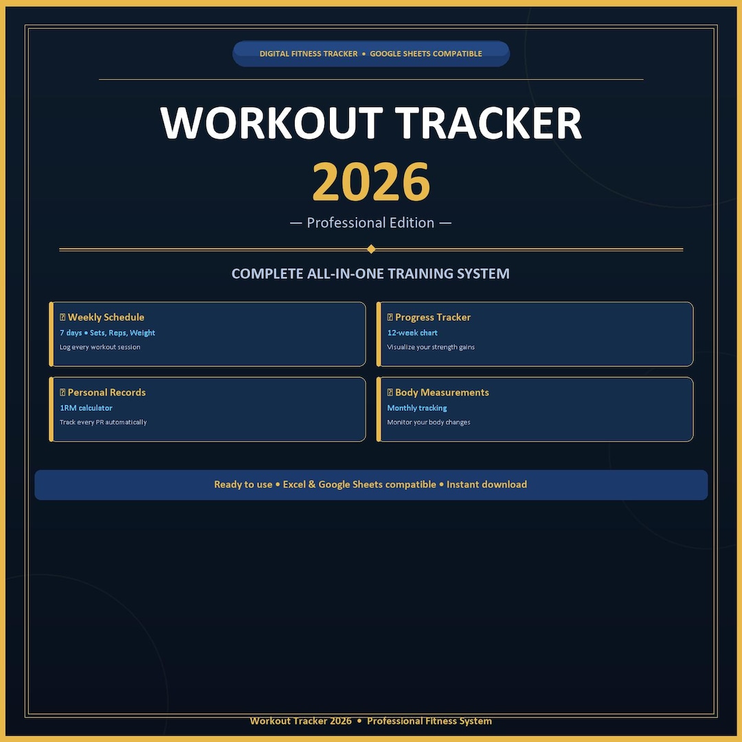 Spreadsheet Reps Workout Tracker Spreadsheet Excel | Gym Progress Log Sets Reps Weight ...