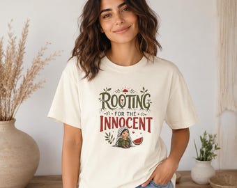 Camiseta "Apoyando a los inocentes", Camiseta de solidaridad con Palestina, Camiseta de derechos humanos Comfort Colors, Regalo de keffiyeh de Gaza