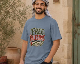 Camiseta Palestina Libre, Camiseta Palestina de Comfort Colors, Camiseta Keffiyeh de Sandía, Regalo de Solidaridad con Palestina