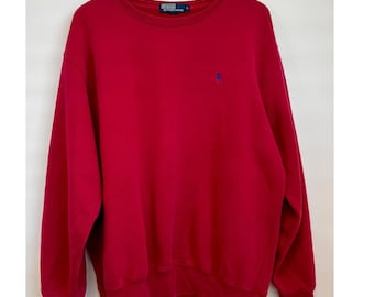 Ralph Lauren Klassisches Rot Rundhals-Sweatshirt Größe L