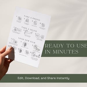 Polaroid Guest Book with Pockets wedding sign printable Canva template