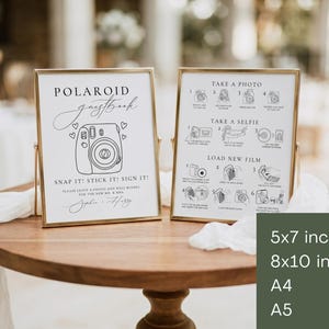 Wedding Instax Mini 12 Instructions Sign for instant photo guest book table decor