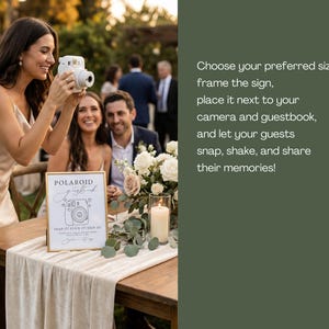 Printable Instax Guest Book Sign for wedding reception with easy photo instructions