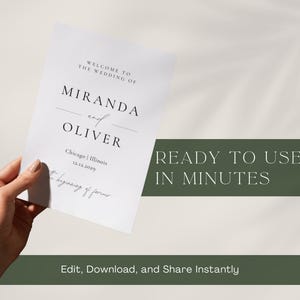 this editable wedding itinerary and ceremony booklet
