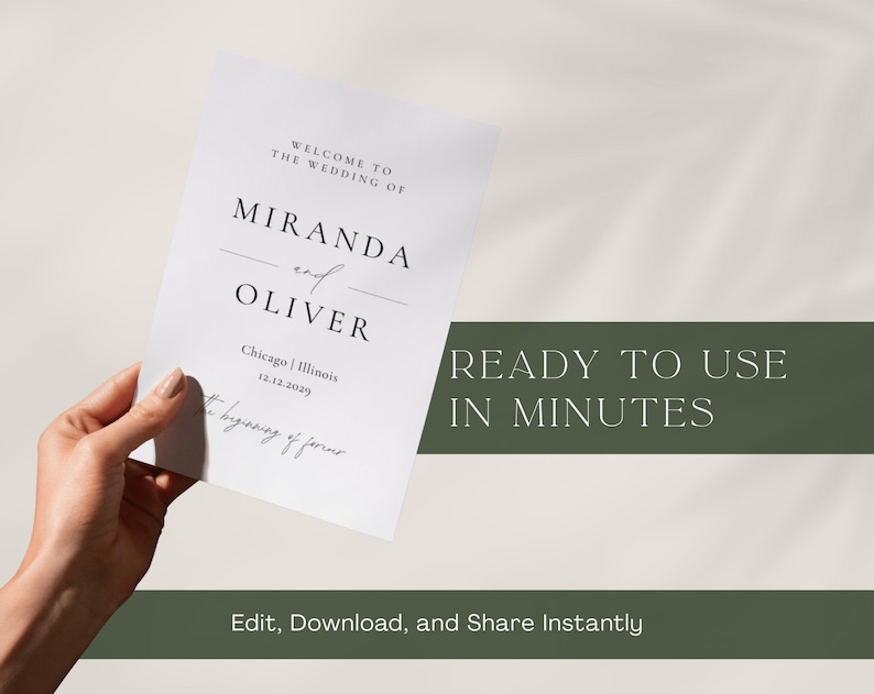this editable wedding itinerary and ceremony booklet