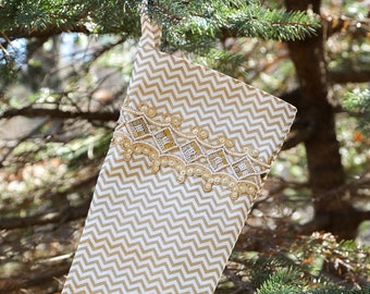 Gold & Ivory Christmas Stocking with Style