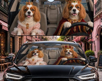 Cavalier King Charles Spaniel Auto-Sonnenschutz, Cavalier Sonnenschutz, Hund Auto Dekor, Windschutzscheiben Sonnenschutz, Auto Sonnenschutz Geschenk