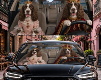 Englisch Springer Spaniel Auto Sonnenschutz, Springer Spaniel Sonnenschutz, Hunde Auto Dekor, Windschutzscheiben Sonnenschutz, Auto Sonnenschutz Geschenk
