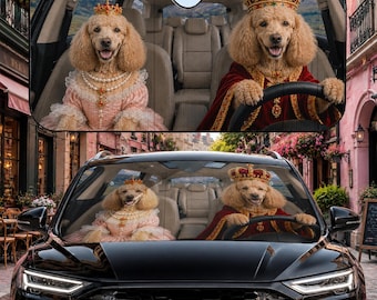 Pudel Auto Sonnenschutz, Pudel Sonnenschutz, Pudel Auto Dekor, Hunde Windschutzscheibe Sonnenschutz, Pudel Auto Sonnenschutz Geschenk