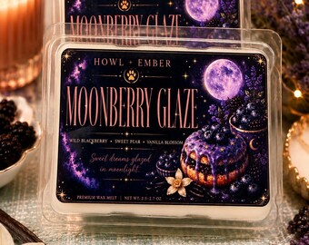 Cialde di cera profumata Moonberry Glaze / Fragranza di mora, pera e fiore di vaniglia