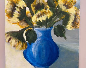 11x14 Sunflowers Acrylic on Wrapped Canvas