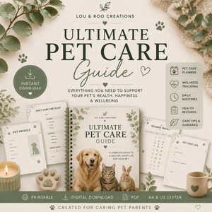 Pflegeanleitung für Hunde, Haustierbesitzer, Welpenpflege & Training Basics, Checkliste für neuen Hundebesitzer, digitaler Download PDF Bild 1