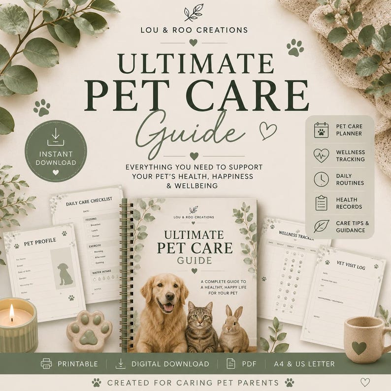 Pflegeanleitung für Hunde, Haustierbesitzer, Welpenpflege & Training Basics, Checkliste für neuen Hundebesitzer, digitaler Download PDF Bild 1