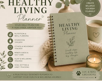 Self Care Planer Printable, Wellness & Habit Tracker, Journal für gesundes Leben, Lebensstil Planer PDF, digitaler Download
