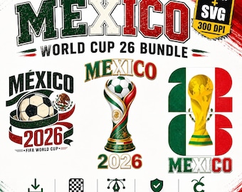 Mexiko WM 2026 Bundle PNG SVG, Digital Download