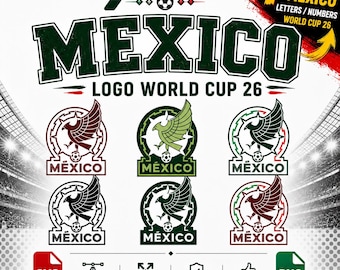 Mexiko Fussball Logo | SCHRIFTART als Geschenk enthalten! WM 2026 SVG | PNG