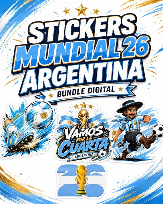 Argentina Soccer Sticker Bundle, World Cup 2026 Fan Art (Digital Download)