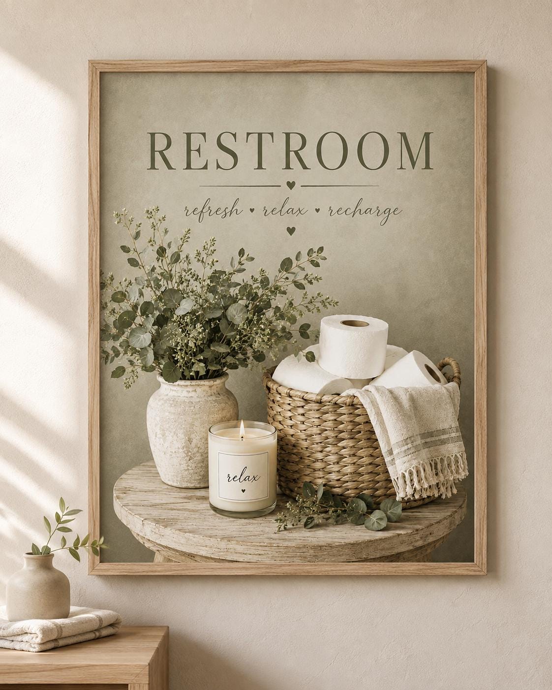 K　-Lost Small World- Sage Green Wall Decor for Bathroom - Etsy