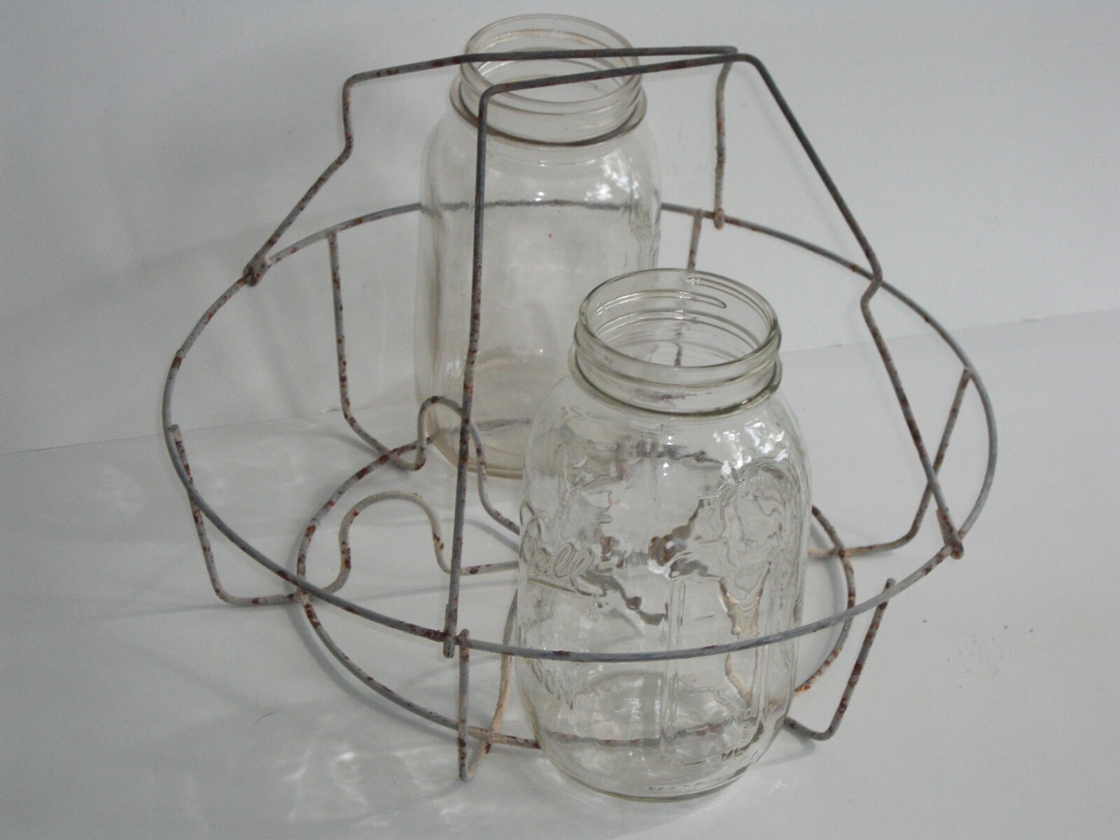 Vintage Wire Canning Jar Holder Rack Holds 7 Quart Jars Etsy