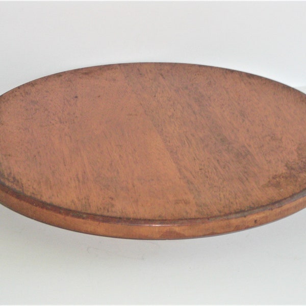 Vintage Round Wooden Lazy Susan Great Wood Grain and Patina