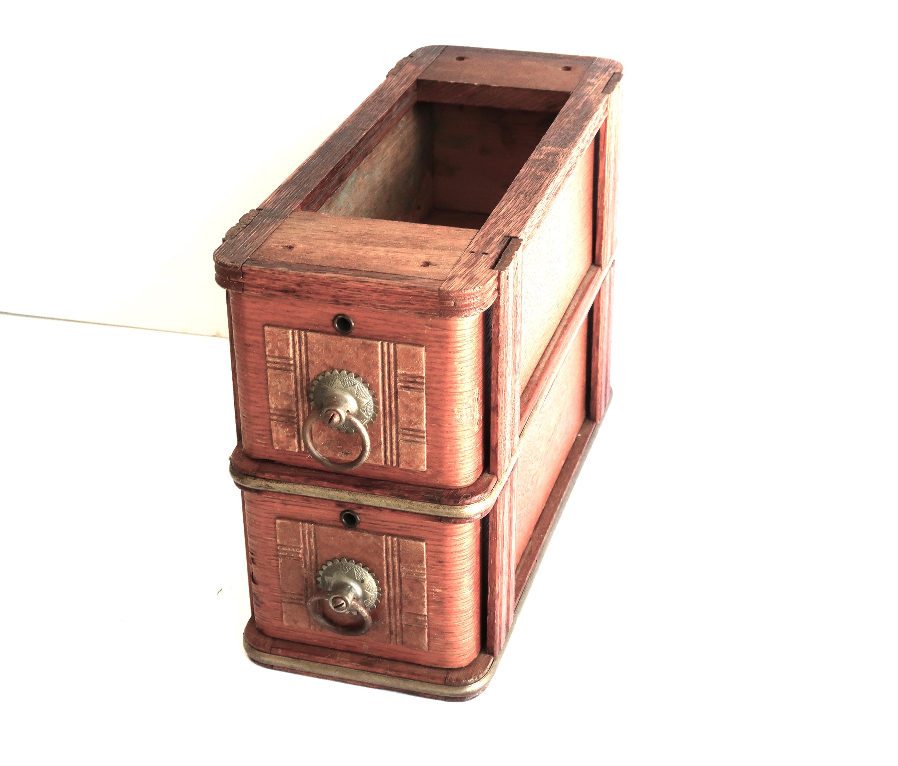 Antique Singer Treadle Sewing Machine Wood Two-Drawer Frame – Original Pre-1930
