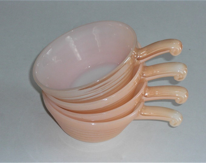 4 Vintage Fire King Copper Tint Individual Casserole Ramekin Etsy