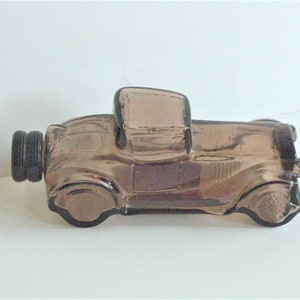 Vintage Avon Sterling Six Leather After Shave Cologne  Perfume Bottle Brown Glass Antique Car