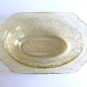 Madrid Amber Depression Glass Oval Serving Bowl By Federal Glass Co