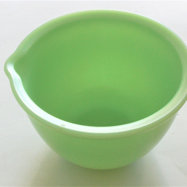 Vintage Jadeite Mixing Bowl with Pour Spout from Electric Mixer