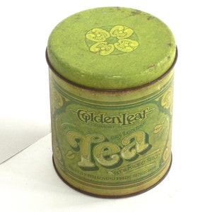 Golden Leaf Tea Tin - Etsy